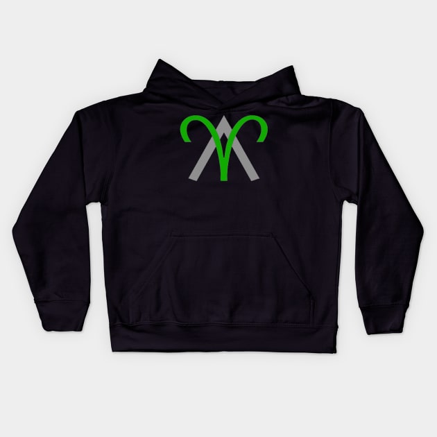 Green Anthony Aries Logo Kids Hoodie by FBW Wrestling 